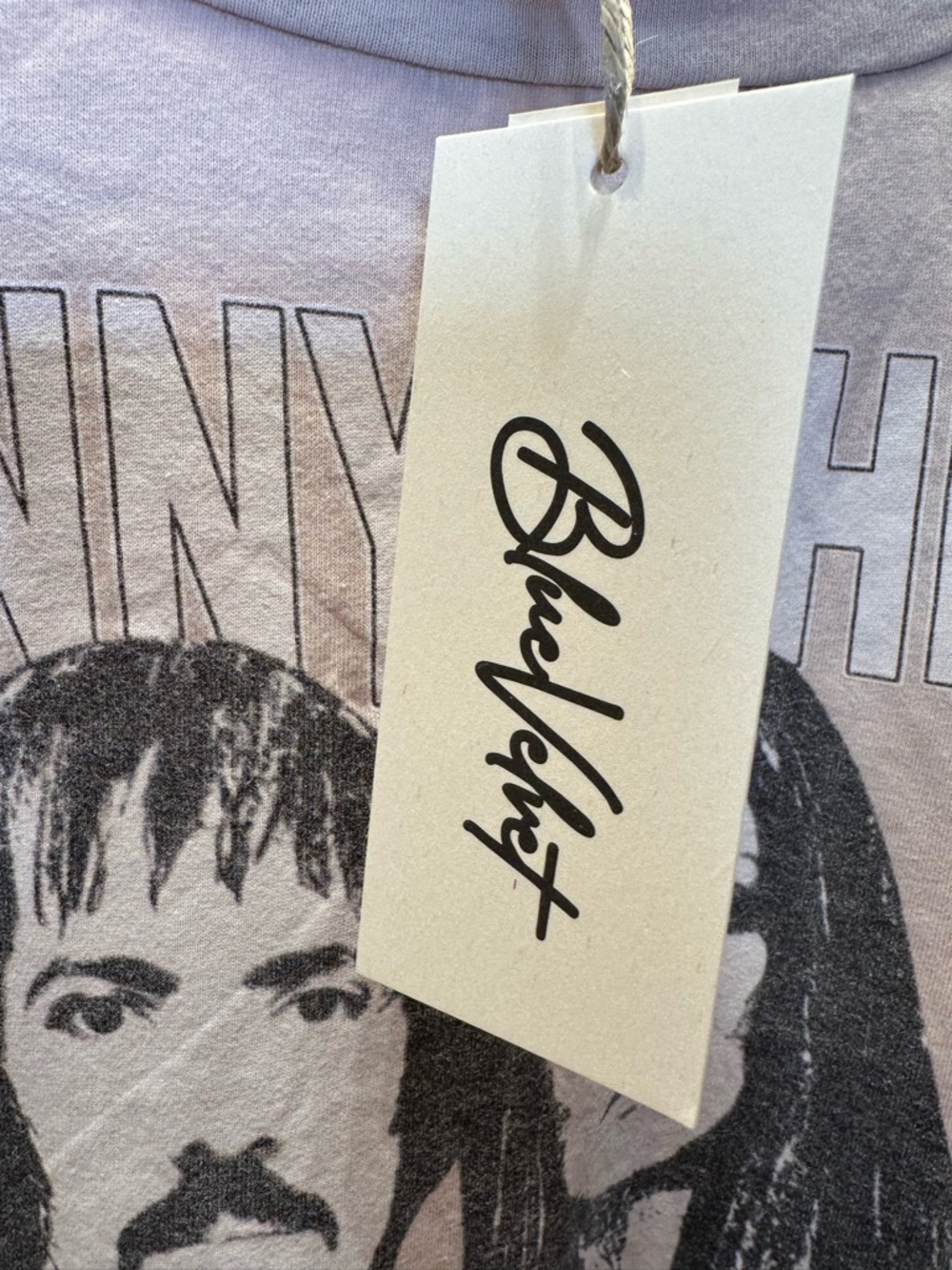 Sonny & Cher Graphic Boho tee w/KANTHA Kimono Sleeves- Blue Velvet - Picture 8 of 8